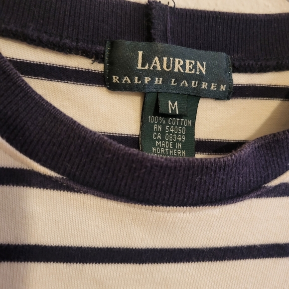 Ralph Lauren navy blue and white striped top - Picture 3 of 6